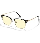 ZanyLen Blue Blocker Glasses for Men Metal Browline Computer Gaming Glasses Filter Blue Ray