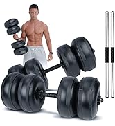 Travel Weights Water Filled Dumbbells Set for Man & Women, Adjustable Free Water Dumbbells for Ex...