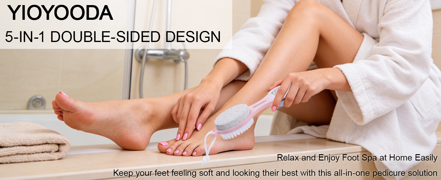 5-in-1 Foot Brush and Pumice Stone for Feet