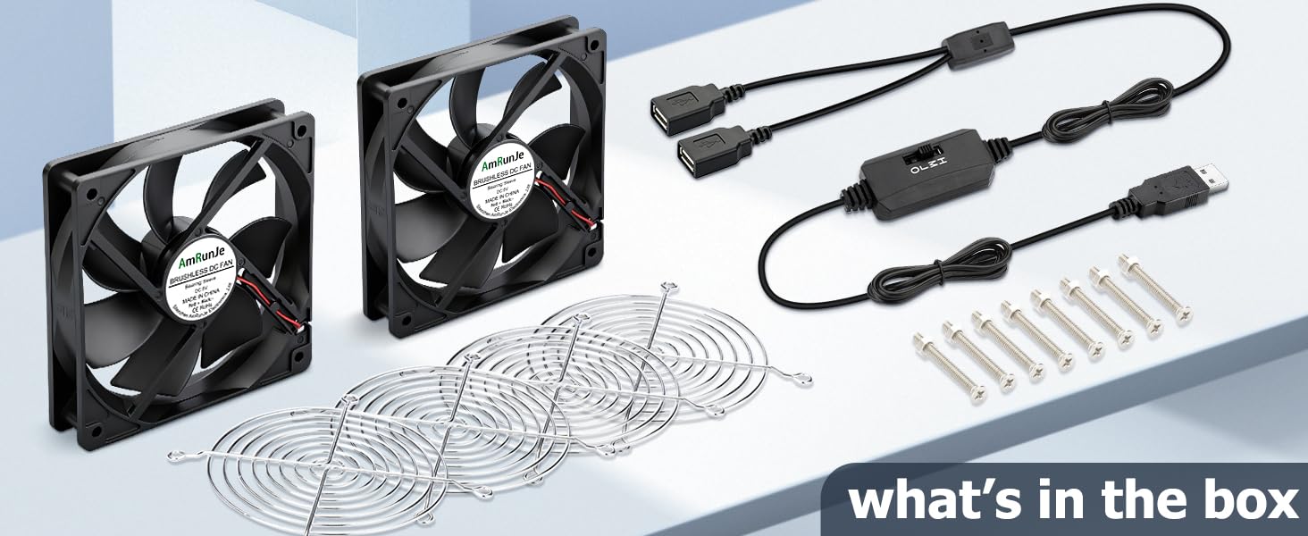 120mm case fan usb 5v speed controller metal grill dual fan cooling exhaust congputer pc av cabinet
