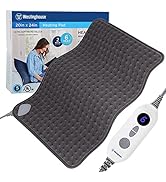 Westinghouse Electric Heating Pad for Back Pain Relief, with Warm Foot Pocket, 6 Heat Settings, 2...