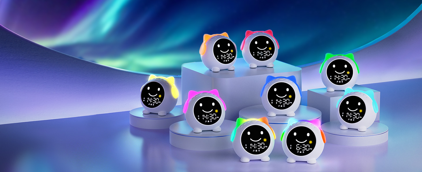 kids alarm clock hatch ok to wake digital bedroom room toddler night light boy girl sleep battery