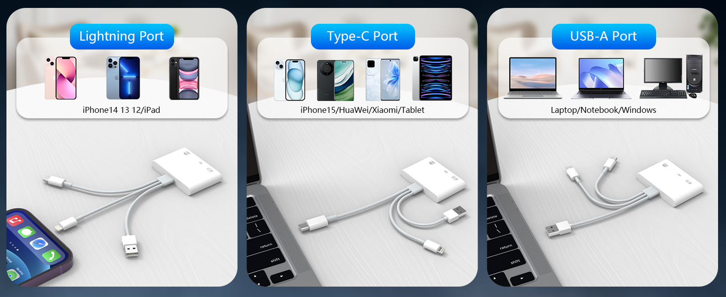 multiport 4 in 1 universal sd tf card reader