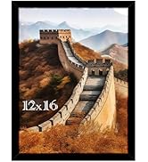 Picrit 12x16 Picture Frame, Photo Frame for Wall Mounting Display, Black