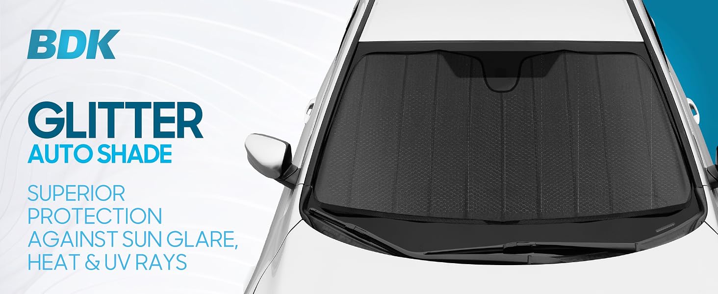 BDK Front Windshield Shade-Accordion Folding Auto Sunshade for Car Truck SUV