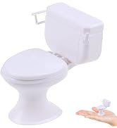 White Plastic Decoration 1:12 House Toilet Bathroom Furniture Mini Toilet Cake Decoration for Hou...