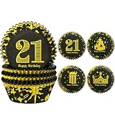 qiqee 21st Birthday Cupcake Liners 200PCS Muffin Liners 4 Designs Birthday Cupcake Papers Baking ...