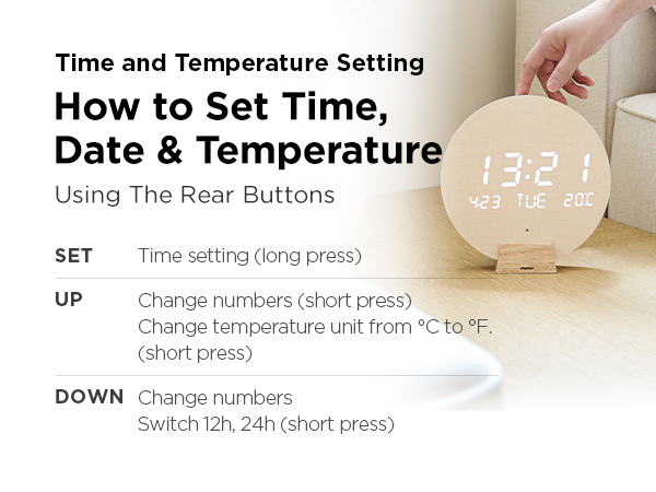 led wall digital wall clock cordless wireless minimalist boho clock modern wall clock