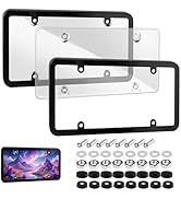 2 Unbreakable License Plate Cover, Universal for Us Standard License Plate Protector, Tinted Lice...