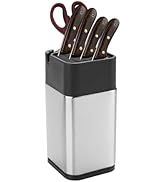 Universal Knife Block, Stainless Steel Knife Holder without Knife Including Sharpening Edges and ...