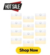 AMIR Motion Sensor Stair Lights for Indoor, 12 Pack Battery-Operated LED Night Light, 40 Lumen 30...
