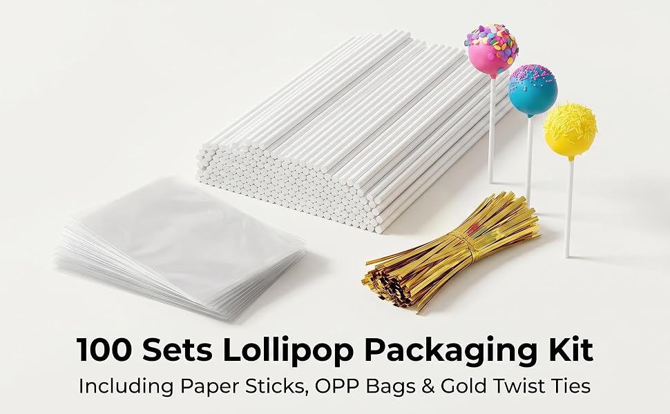 Sturdy food-grade paper sticks resist breaking or dissolving in melted candy.