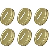 6 Pack Gold Piggy Bank Replacement Lids - 2.7 Inch Coin Slot Covers for Mason Jars, Regular Mouth...