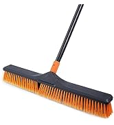 CLEANHOME 24”Push Broom Brush for Floor Cleaning with 65” Long Handle and Stiff Bristles, Heavy D...