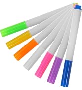 OSALADI 7-Pack Reusable Glow-In-The-Dark Dry Erase Markers Fine Tip for Boys and Girls Multi-Colo...