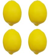 4 Pcs Artificial Yellow Lemons Lifelike Fake Fruit for Home Kitchen Party Decoration Photography ...