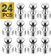 Tiergrade Metallic Magnets, Refrigerator Magnets, 24 Pack Magnetic Push Pins, Strong Fridge Magne...
