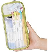 ECHSRT Mesh Pencil Case Clear Pencil Pouch Water Resistant Green | 2 compartments, zipper closure...