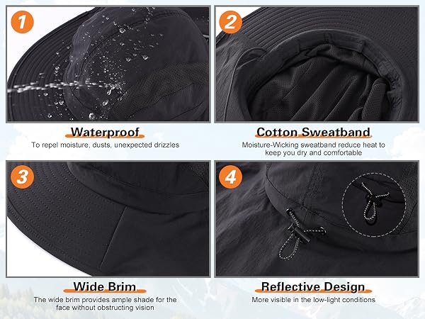 wide brim sun hat waterproof