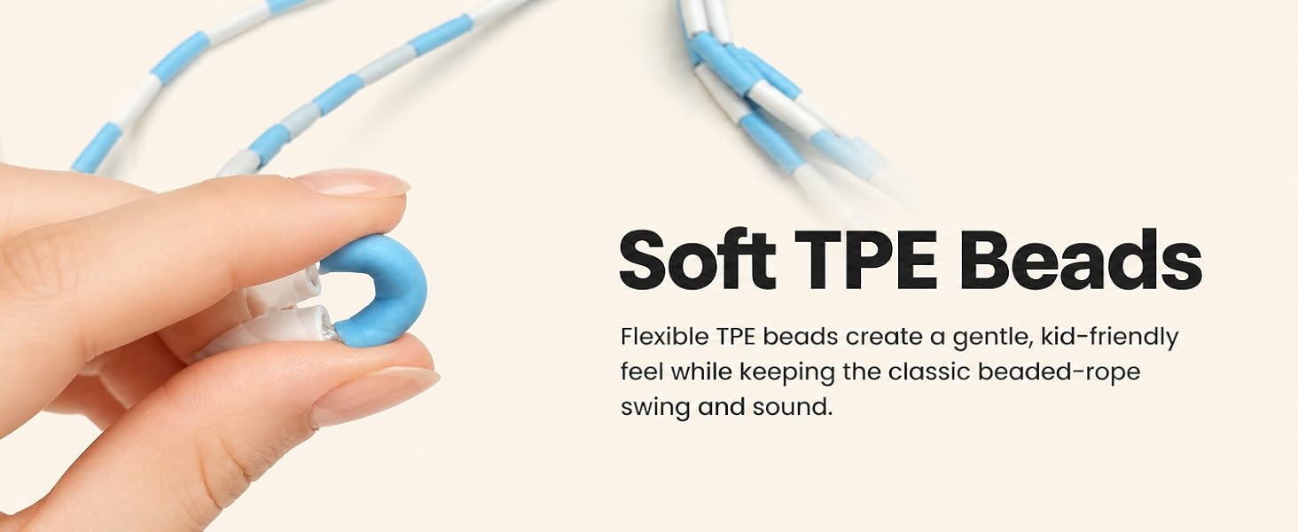 YUEDONG Adjustable ULTRA-SOFT Beaded Jump Rope