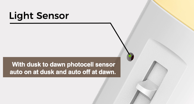 Night light with dusk to dawn light sensor