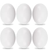 YunKo 6Pcs Wooden Fake Nest Eggs Easter Eggs for Crafts Home Decor Pating Get hens to Lay Eggs White