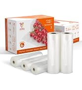 Vesta Precision 5 Mil Thicken Vacuum Sealer Bags Rolls, 3 Rolls 11" x 16' & 2 Rolls 8" x 20', Com...