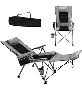 Anmiro Folding Camping Chair for adults-3-in-1 Heavy Duty Foldable Camp Chair with Detachable Foo...