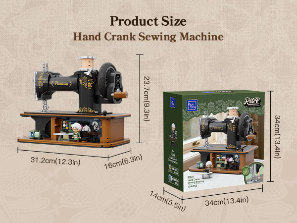 Vintage Hand Crank Sewing Building set