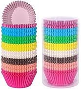 SKIDEC Rainbow Standard Cupcake Liners 400 Count Colorful Paper Baking Cups Disposable Cupcake Wr...