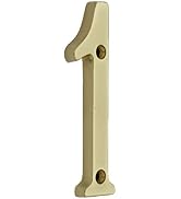 QCAA Traditional Heavy Forged Brass House Number, 6", Polished Brass Lacquered, 1, 1 Pack, Made i...