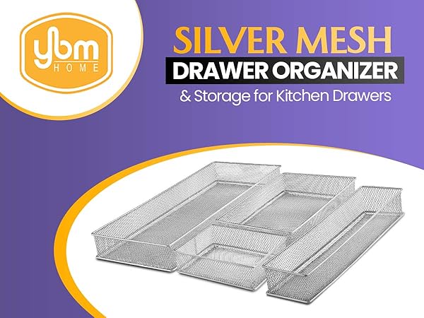 silver mesh drawer organizer