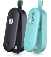 FEPPO 2 Pack Bag Sealer, Mini Bag Sealer 2 in 1 Handheld Chip Bag Sealer Heat Seal and Cutter wit...