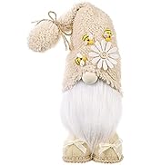 VIVIANYO HD 14inch Gnomes Plush Decorations with Bumble Bee & White Daisy Decorative Standing Sum...