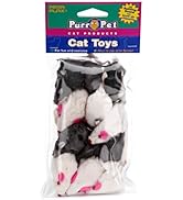 Penn-Plax Play Fur Mice Cat Toys | Mixed Bulk Bag of 12 Play Mice with Rattling Noise | 3 Color V...