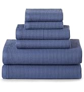 ecolook 6-Piece Waffle Weave Towel Set, 100% Cotton, Lightweight, Absorbent & Quick-Drying, 2 Bat...