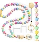 Toykee Lanyards for Id Badges and Keys for Women Teacher - Colorful Beaded Card Holders