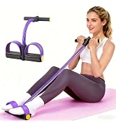 Pedal Resistance Bands with Handles, Upgrade 6-Tubes Elastic Bands for Exercise, Natural Rubber F...