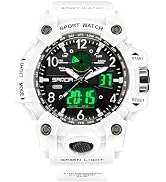 Gosasa Military Style Digital Analog Watch, Large Face 2.2", 50m Water Resistant, Dual Time Zone,...