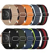 Maledan 10 Pack Stretchy Solo Loop Compatible with Apple Watch Band 40mm 38mm 41mm 42mm 44mm 45mm...