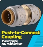 SharkBite Max 1/2 Inch Coupling, Push to Connect Brass Plumbing Fitting, PEX Pipe, Copper, CPVC, ...