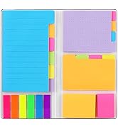 Sticky Notes Set, Hommie Colored Divider Self-Stick Notes Pads Bundle, Prioritize with Color Codi...