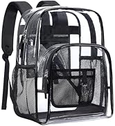 PACKISM Clear Backpack - 17 inch Heavy Duty Clear Backpacks for School, Large Transparent Bookbag...