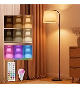 VARICART Arc Floor Lamp for Living Room, 65" Tall Overhanging Lamp, Magnetic Remote, 350° Swivel ...