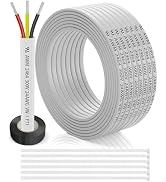 24 Gauge Wire 3 Conductor Electrical Wire 30FT, 24 AWG Flat 3 Wire Cable Tinned Copper/PVC Flexib...