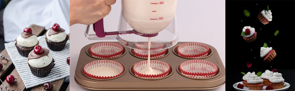 Perfect Baking Tool for Cupcake, Waffles, Muffin Mix, Crepes, Cake or Any Baked food