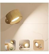 AKSDA Rechargeable Wall Sconce, Battery Operated LED Reading Light with 360-Degree Rotation Magne...