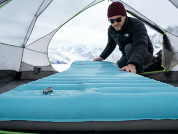 Inside tent, Airlive2000 pad laid out for sleeping comfort.