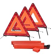 Acymner Reflective Safety Triangle Kit | Emergency Warning Triangles with Storage Case Roadside R...