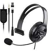Joso Wired One Ear Headset with Mic, Gaming Headset for PS5/PS4/Xbox/Switch/PC/iPad/Mac/Tablet wi...